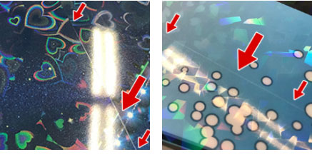 ホログラム柄パターンのつなぎ目について